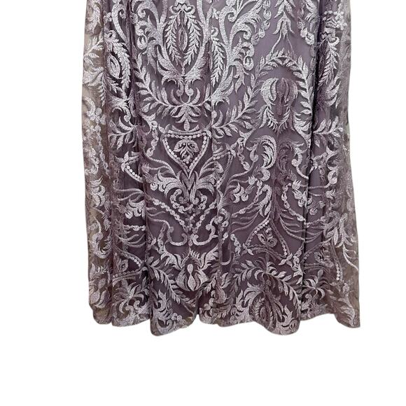 Speechless Plus Size 16 Damask Pattern V-Neck Formal Gown Lavender Prom Formal - Picture 11 of 16